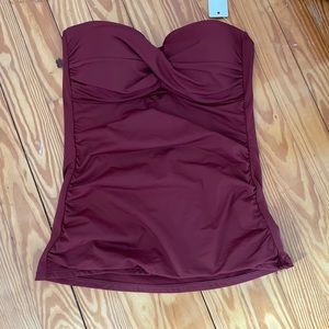 Anne Cole Maroon Swim Suit Top Size Medium NWT